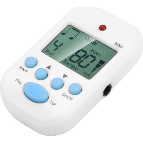 Mini LCD Digital Beat Tempo Metronome with Clip and Cord Holes, Dual Channel Headphone Output, Tap Function for Instruments (1/5)