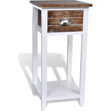 Maison Exclusive - Comodino con 1 Cassetto Marrone e Bianco (1/5)