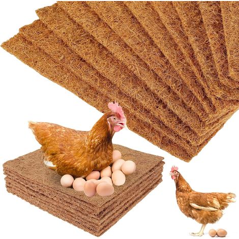 10 alfombrillas para nido de gallinas de 30 x 30 cm, alfombrilla para gallinero, alfombrilla para caja nido para gallinas, nido para gallinas, accesorios para gallinero para poner huevos. (1/5)