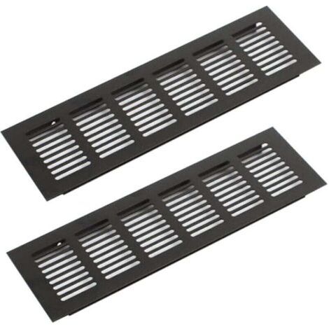 Zweiteiliges Aluminium-Lüftungsgitter, rechteckige Lüftungsöffnung, Lüftungsgitter aus Aluminiumlegierung, Außenlüftungsgitter, schwarz, 250 x 80 mm