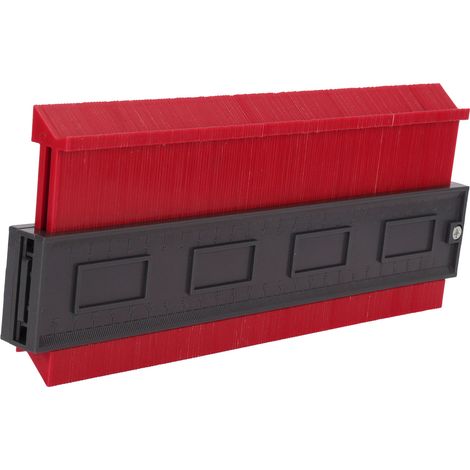 Duplicateur de règle à contour avec verrouillage, outil de mesure pour contours irréguliers, accessoire de menuiserie, rouge, longueur 250 mm / 10 pouces (1/5)
