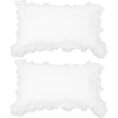 2pcs Taies d'oreiller en Coton 50x70 cm À Volants en Dentelle (1/5)