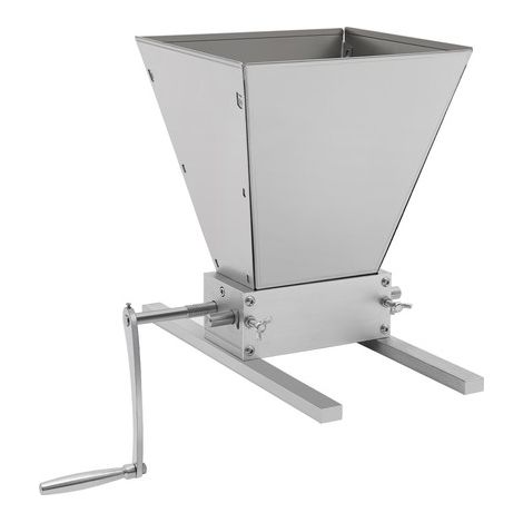 2 Roller Manual Grain Mill Barley Grinder Malt Crusher w/ Hopper For Homebrewer (1/5)