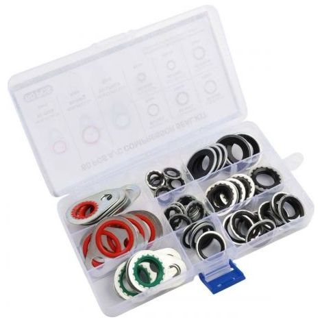 kit 60 Rondelle Guarnizioni AC Metallo Gommato Per Compressore Aria Condizionata