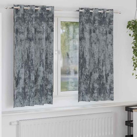 Samtvorhänge mit Vorhängen 2 pcs Silber Grau 175 x 140 cm Samt