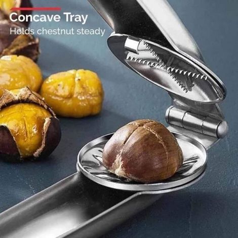 Pince a Chataigne Coupe-Châtaignes Multifonctionnel, Ouvre Chataigne en INOX, Pince Chataigne Clip pour Châtaignes (1/4)