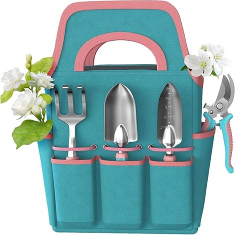 Lot de 6 outils de jardinage avec sac de rangement durable, poignée ergonomique antidérapante, cadeau de jardin