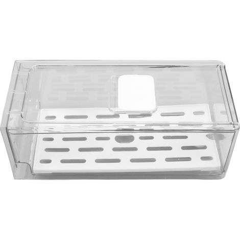 Boîte de Rangement Réfrigérateur avec Plateau Égouttoir, Conteneur Fruits Légumes, Conservation Aliments 11x14x30cm (1/5)