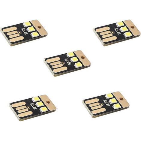 5PCS Mini Alimentation Mobile USB Lampe Noire Clé LED Mini Ampoule Keychain Carte de Poche Lumière LED (1/3)