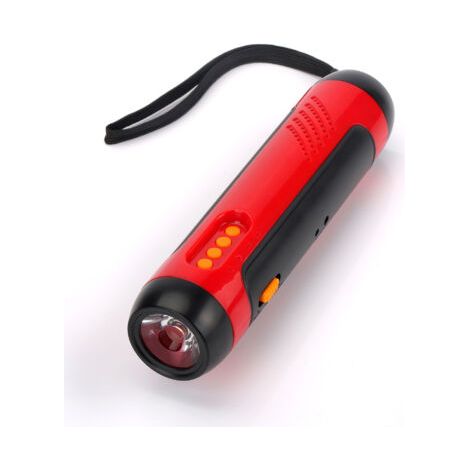 Lampe de poche portable à manivelle avec alarme radio FM 1800 mAh générateur LED pour la maison, le camping, la randonnée (1/5)