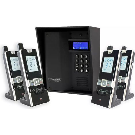 Interphone autonome 100% sans-fil longue distance (600m de portée) - UltraCOM3 + 4 combinés "SIMPLE À INSTALLER" (1/5)