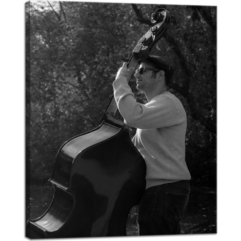 Stampa su tela Musica Musicista contrabbasso 40x50 cm