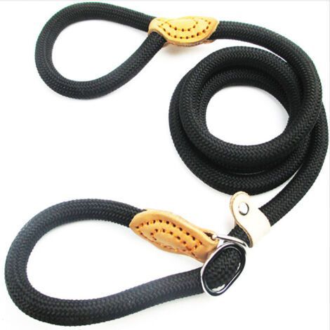 1.5 m Laisse de Chien en Nylon, Noir Corde Laisse Chien, Laisse Chien Corde, Laisse Dressage Chien, Laisse Coulissante, Laisse Lasso pour Chien, Collier Laisse Chien pour Petits et Moyens Chiens