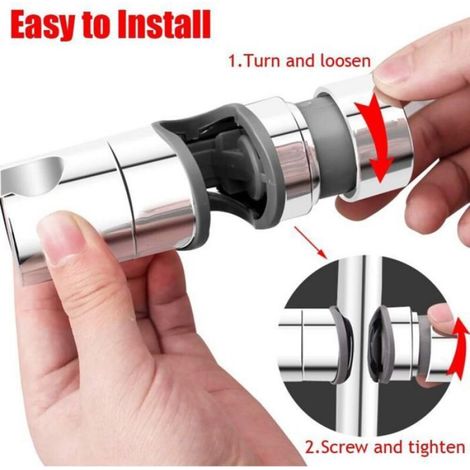 Porte-douche réglable pour glissières, diamètre de 18 à 25 mm, gris (1/5)