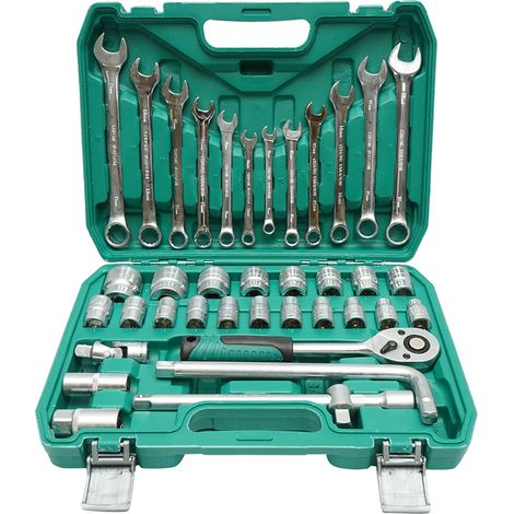 Set di chiavi tubolari 8-32mm e chiavi fisse combinate 8-19mm, con cricchetto, 38 pezzi, Breckner Germany (1/5)