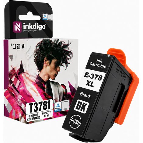 Inchiostro Inkdigo T3781 compatibile con la stampante Epson ExpressionPhotoHDXP-15000, certificato TÜV. (1/5)