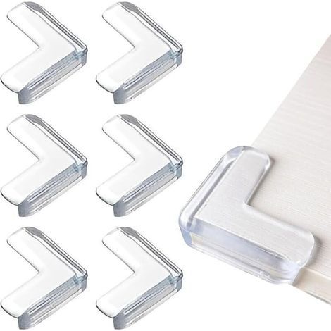 6 pezzi Protezioni angolari per bambini, protezioni angolari per bambini, protezioni angolari adesive trasparenti, protezioni angolari per tavoli di sicurezza per bambini per vari mobili, sicurezza de (1/4)