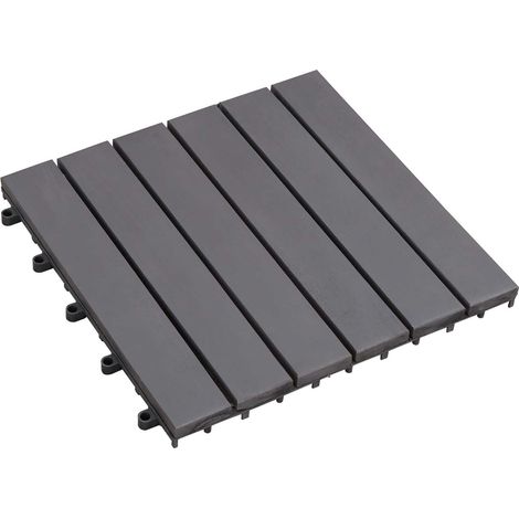 Terrassenfliese 20 pcs Grau 30 x 30 cm Akazien-Hartholz vidaXL