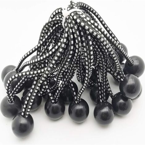 Bardusch-25 Tendeur Elastique Caoutchouc Professionnel avec Boule (Noir 140 mm) pour Tentes, Bâches, Affiches. Tendeur Bâche, Sangle Élastique, Support de Bâche, Caoutchouc de Bâche, Tendeur Caoutchou (1/5)