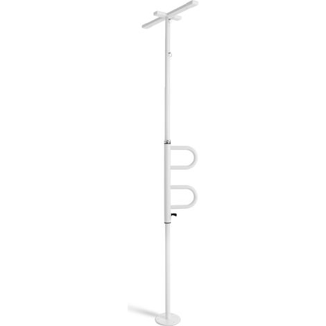 M MCombo Sicherheitsstange 3-fach Höhenverstellbar, mit 2 Haltegriffen Drehbar, Haltestange vom boden bis zur Decke 231-275CM Aufstehhilfe senioren & Toilette 136kg Tragbar TD01CW (Weiß) (1/5)