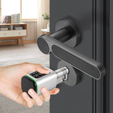 Porte d'entrée Serrure à code électronique Serrure à cylindre Mot de passe de porte (1/5)