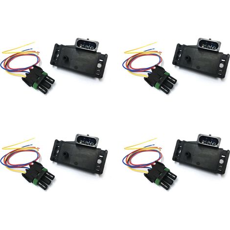 4X 3 Card Du Bar Manifold Absolute Pressure Sensor Turbo Reinforced Wire Plug Pigtail 12223861 per