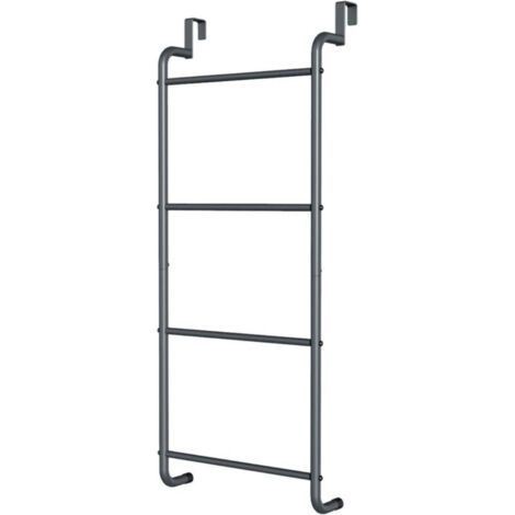 Porte-serviettes à 4 niveaux à suspendre à la porte, pour serviettes et accessoires, noir (1/5)