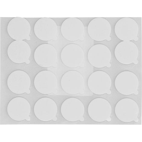 Lot de 10 pastilles adhésives double face avec ergots ronds, pâte adhésive, 20 mm x 2 mm (1/5)