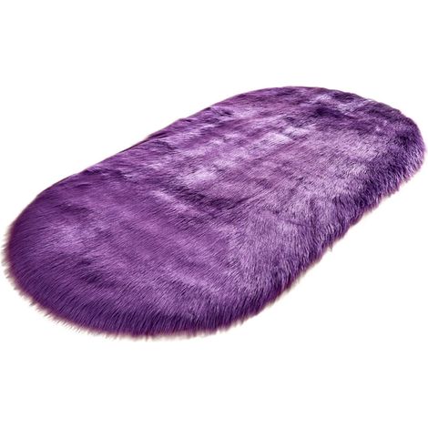Tapis En Fourrure Synthétique - 40 x 60 cm - Tapis Ovale Moelleux Pour Chambre D Enfant Salon Chambre À Coucher - 1 Pièce (1/4)