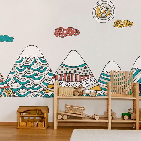 Stickers enfant montagnes scandinaves frederika 50 x 75 cm (1/5)