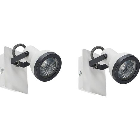 Set of 2 Spotlight Lamps BARO Adjustable Metal White