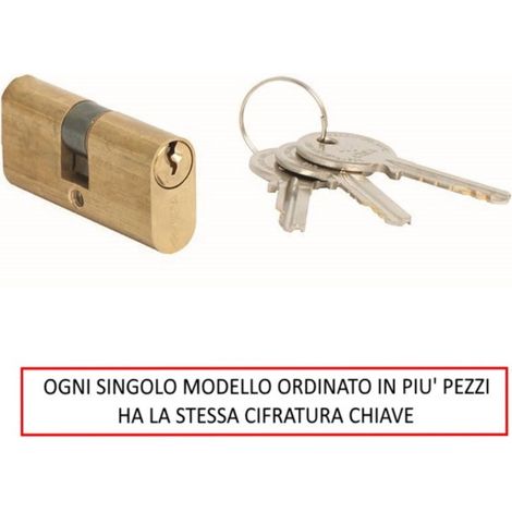 CILINDRO OVALE CISA IN OTTONE CON STESSA CIFRATURA CHIAVE LUNGHEZZA TOTALE 63 MM (A:28 B:35)
