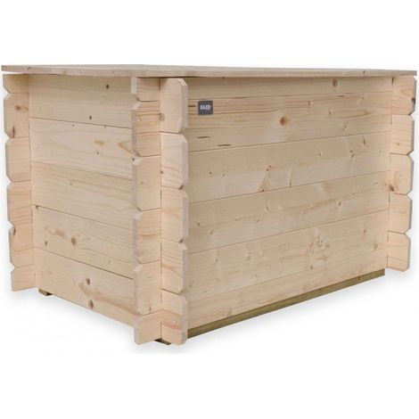 Cassapanca in legno da esterno 98x60x54 cm – Pareti 16 mm – Apertura a battente – Non trattata – Modello Giunone (1/7)