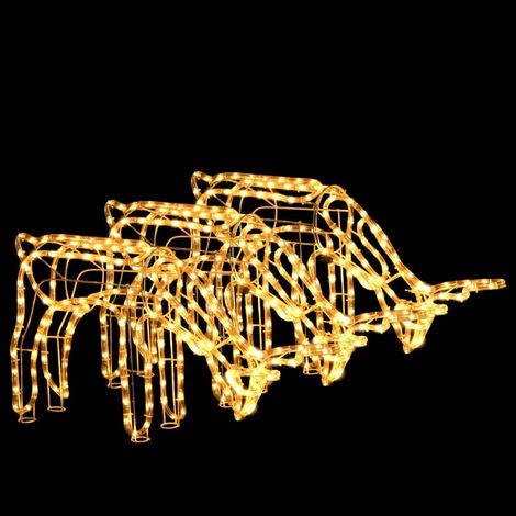 3 pcs Rennes de Noël,Décoration de Noël Blanc chaud 73x31x45 cm CFW45692 (1/5)