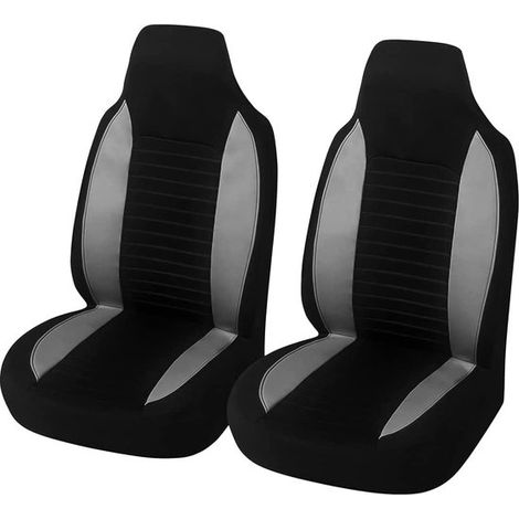 Confezione da 2 coprisedili per auto, coprisedili di alta qualità, coprisedili universali, vestibilità ideale e protezione perfetta per i sedili dell'auto (grigio) (1/5)