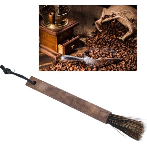 Kaffeesatzreinigungsbürste, Walnussholzbürste für Kaffeemühlen, Wildschweinborstenbürste, Kaffeesatzreinigungsbürste (1/5)