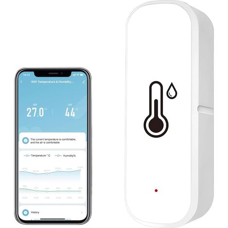 1 Thermomètre Hygromètre Connecté WiFi, Capteur Température Humidité Intérieur Extérieur, Compatible Alexa Google Home (1/5)