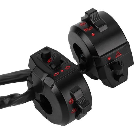 Ensemble de Commutateur de Démarrage de Klaxon de Moto, 2 Pièces de Haute qualité pour ZJ125 CG125 Matériau ABS Noir (1/5)