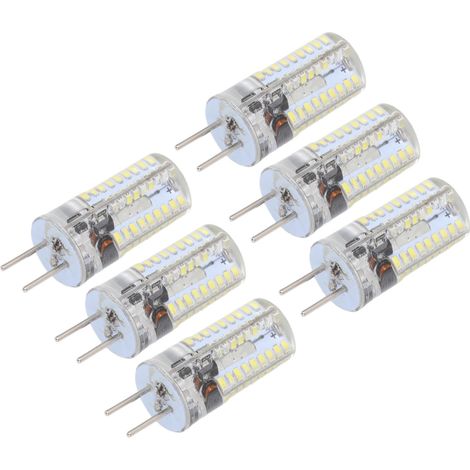 Lot de 6 ampoules LED GY6.35 5W AC 12V blanc chaud (2700 à 3000K) ou blanc pur (6000 à 6500K), 500 lm, 72 LED, pour la maison ou le bureau. (1/5)