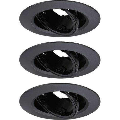 Paulmann LED Einbauleuchte 3er-Set schwarz schwenkbar Ø 9 cm Deckenlampen