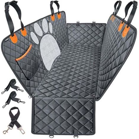 QORVA-Housse de Siège pour Chien Housse Banquette Arrière Antidérapant et Imperméable avec Fermeture à Glissière Extérieure Chien Housse de Protection de Coffre Universelle pour Voitures 135X148 c