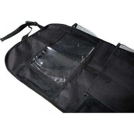 Sacs de rangement arrière pour siège auto – Organisateur multifonction en tissu résistant, 2 pièces, noir, 45 x 30 x 15 cm (1/3)