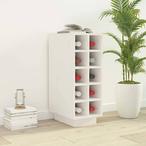 Armoire à vin-Meuble de rangement pour vin Blanc 23x34x61 cm Bois de pin massif 407015 (1/5)