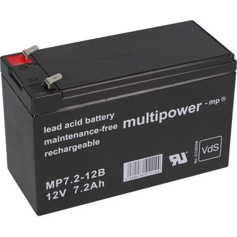 Ersatzakku für Belkin Regulator Pro Gold F6C525g220V Markenakku VdS MP 12V 7,2Ah 6,3mm (1/5)