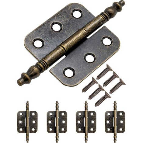 charnières anciennes en en pour armoires portes 70 x 35 mm lot de 10 Fer Métal Bronze (1/5)