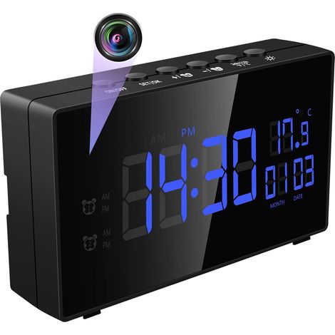 Horloge Caméra Espion WiFi5G, Caméra Cachee Espion Portable HD1080P, Mini Camera WiFi Interieur sans Fil avec Grand Angle 135°Vision Nocturne Détection de Mouvement pour Maison, Bureau, etc. (1/5)
