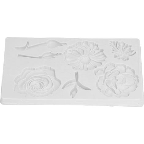 Lebensmittelechte Silikon-Schokoladenform – Verschiedene Blumenformen – Leichtes Herauslösen – Für DIY-Gebäck und Kunstharz – Modell 50-2252 Grau (1/5)