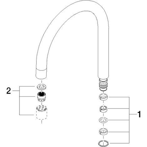 Dornbracht 90282221302-08 Bec-versement Pièces de rechange
