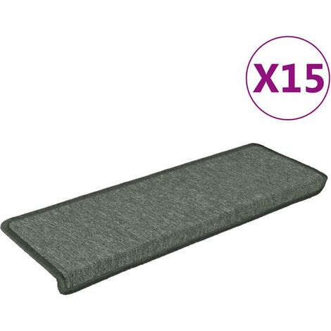 Marches d'escalier en 15 pièces, mesurant 65 x 21 x 4 cm, vert foncé, cadre rectangulaire. (1/5)