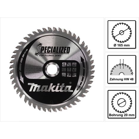 Makita SPECIALIZED Sägeblatt 165 x 20 x 48Z - B-56764 ersetzt B-33015